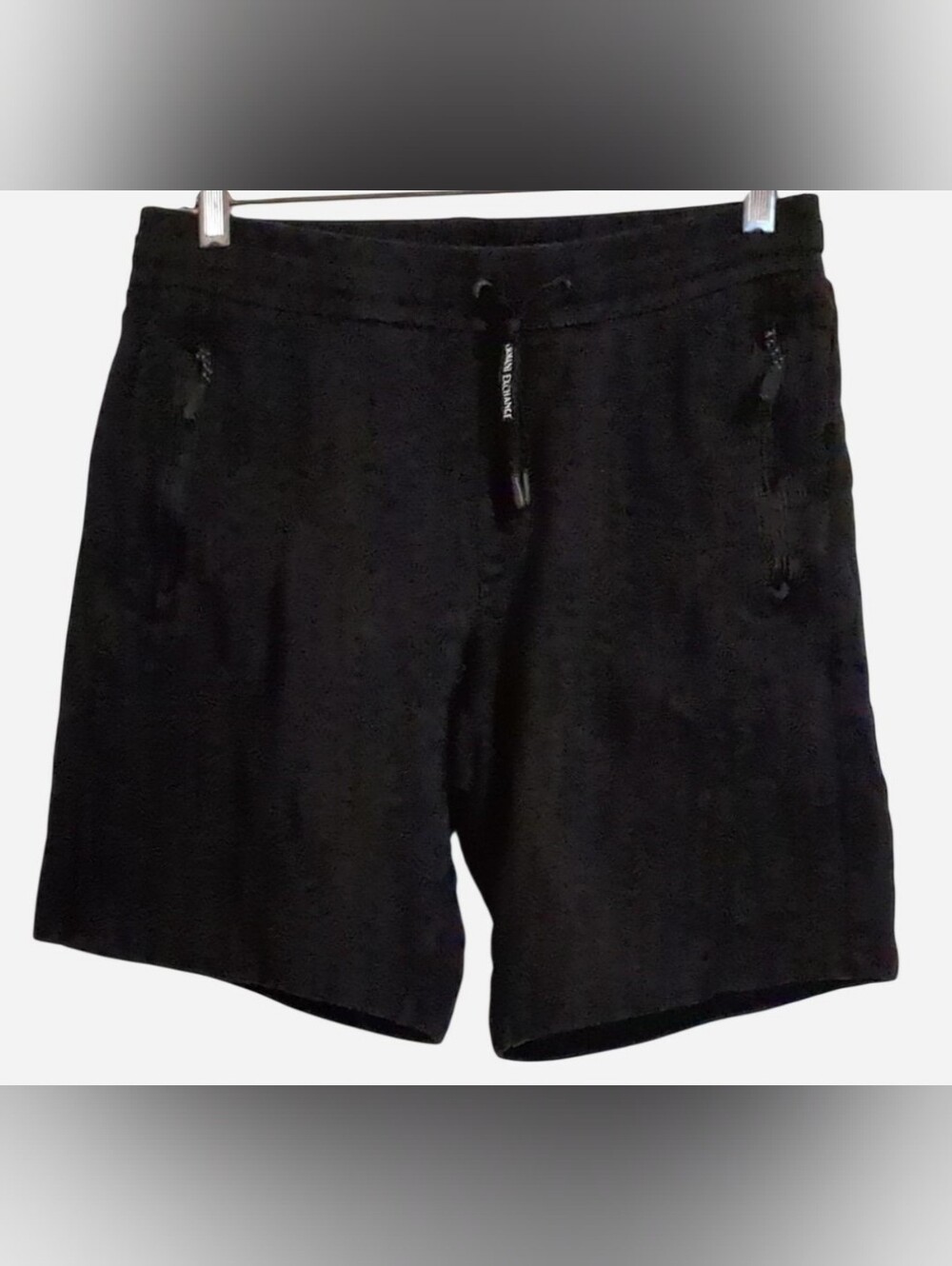 🔥 RARE A|X ARMANI EXCHANGE Black Fleece Zipper Shorts S 🔥